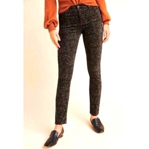 AG ANTHROPOLOGIE the high-rise Stevie slim straight ankle velvet jeans